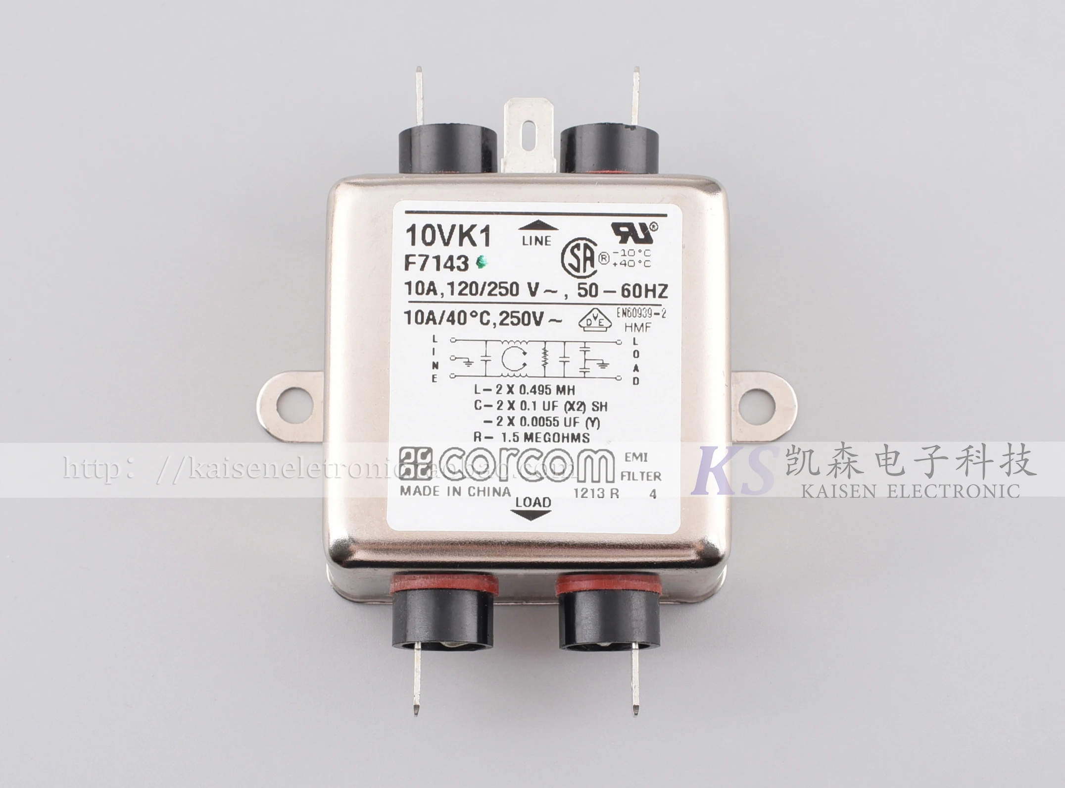 10VK1 K Серия F7143 1-6609028-3 10A противопомеховой однофазный фильтр EMI