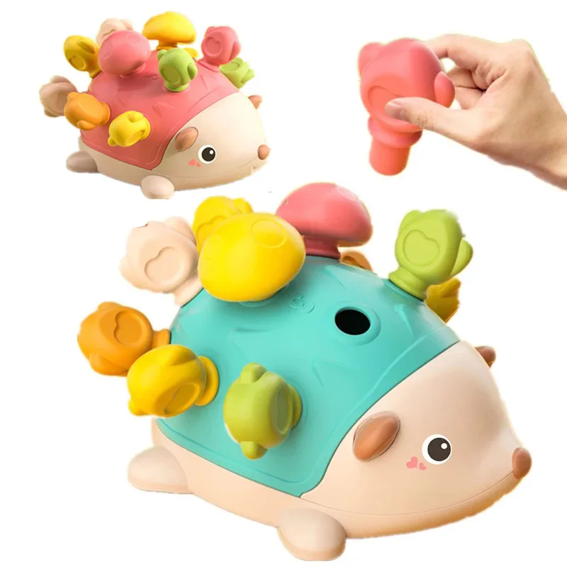 

Baby Sensory Toys Fine Motor Skills Learning Hedgehog Toy Toddler Montessori Developmental Sorting Toys for 2 3 Years Kid Gifts