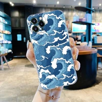hokusai the great wave clear phone case for iphone 11 12 13 pro max 7 8 se xr xs max 5 5s 6 6s plus soft silicon