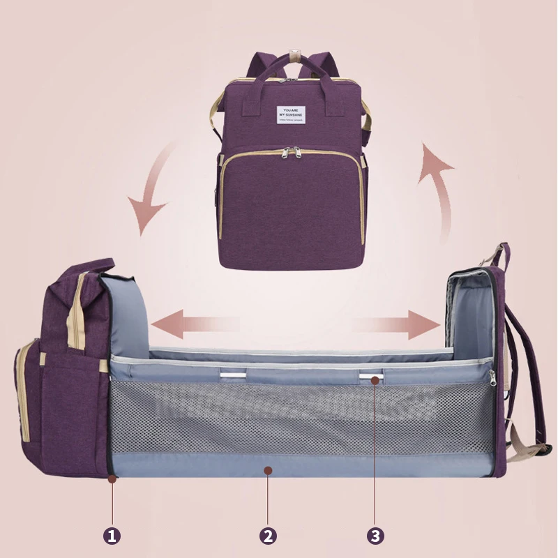 Складная сумка для подгузников с изолированным карманом пеленания и