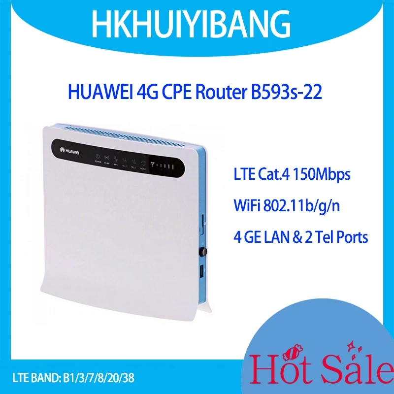 

Разблокированный наружный LTE CPE модем Huawei B593s-22 4G, со слотом для Sim-карты, 4G Cat4, 150 Мбит/с, корпоративный роутер, диапазон B1/3/7/8/20/38