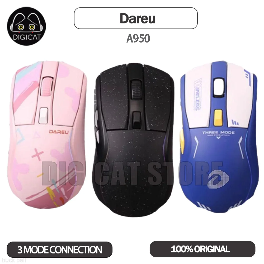 

Dareu A950 Mouse Gamer 3 Modes 2.4G/USB/Bluetooth Wireless Mouse 7 Button 12000DPI FPS E-Sports Gaming Computer Office Mice Gift