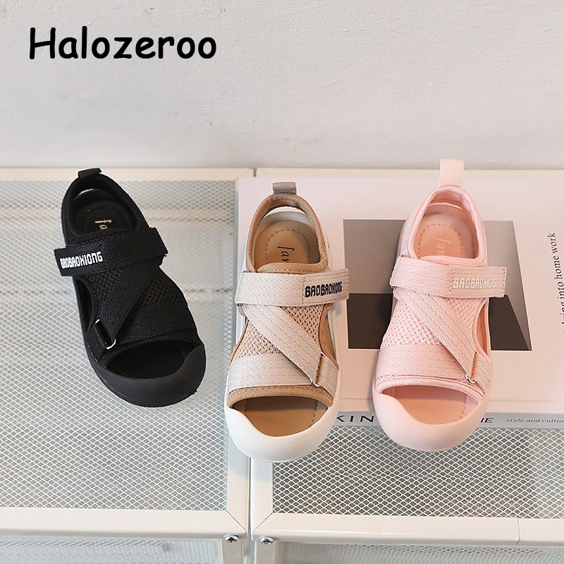 

Детские пляжные сандалии, брендовая сетчатая обувь для маленьких девочек, детские спортивные сандалии для мальчиков, модные мягкие сланцы ...