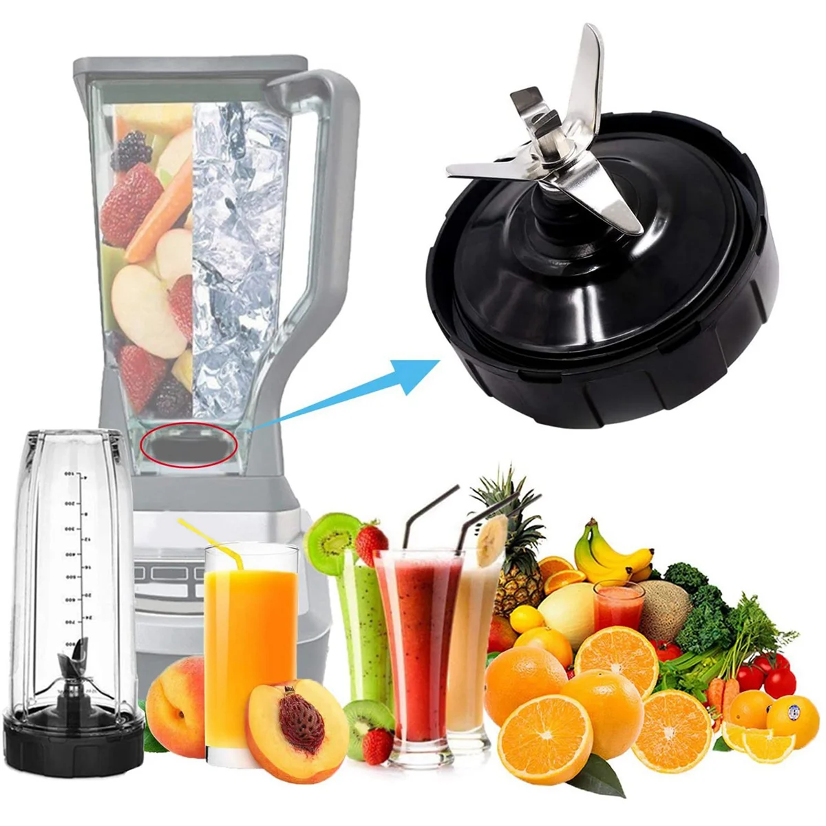 Флейта нижнего лезвия для Nutri Ninja Auto IQ BL482 BL2013 запасные части блендера BL682 BL642 NN102 BL491