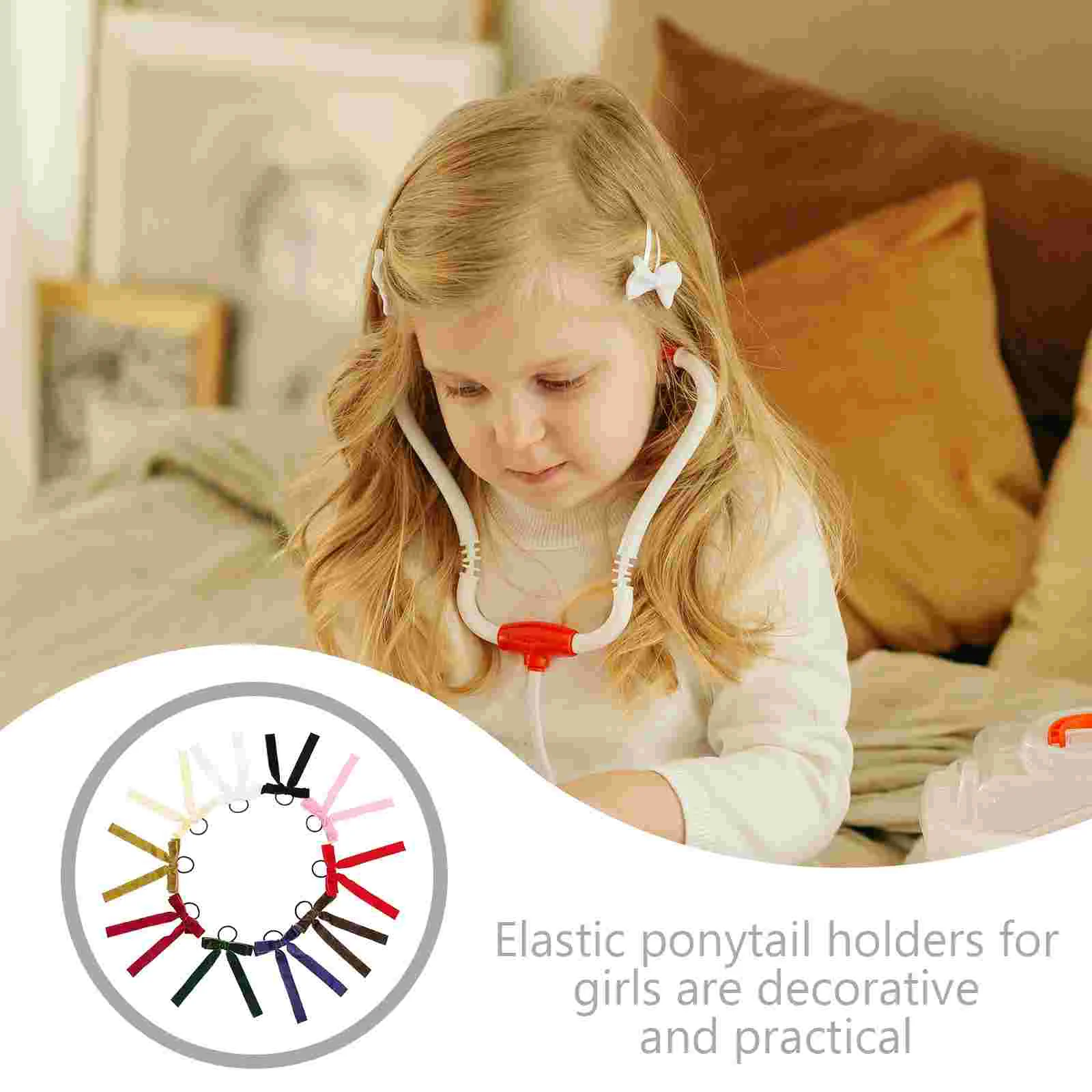 10 шт. ленты для волос бархатная резинка бант девочек хвост веревка аксессуары