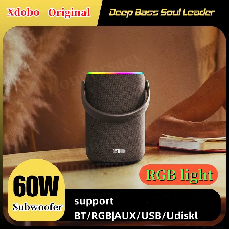 

NEW XDOBO 60W Outdoor RGB Portable Stereo Surround Home Theater Subwoofer Music Center Desktop Computer TWS Bluetooth Speaker