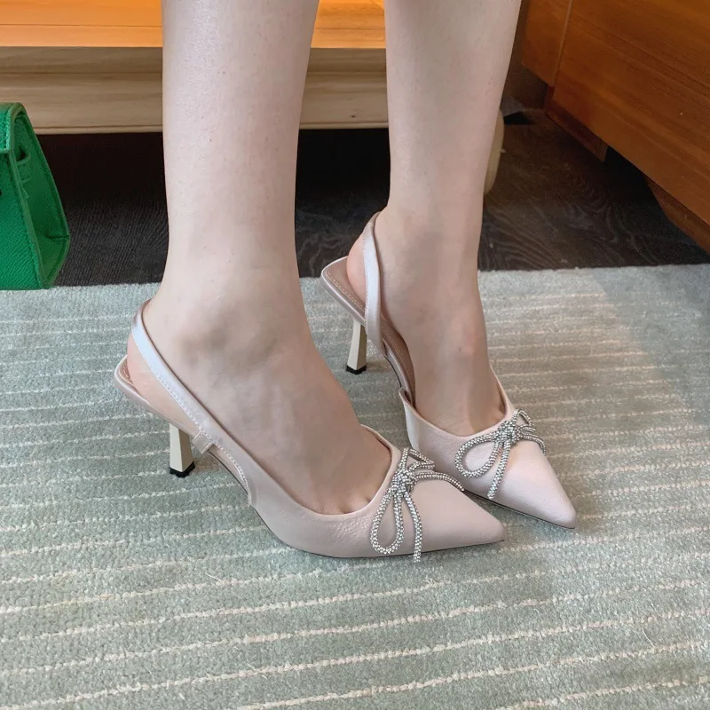 

Новинка 2023, модные туфли на шпильке BCEBYL с бантом и острым носком, свадебные туфли на высоком каблуке, женские туфли