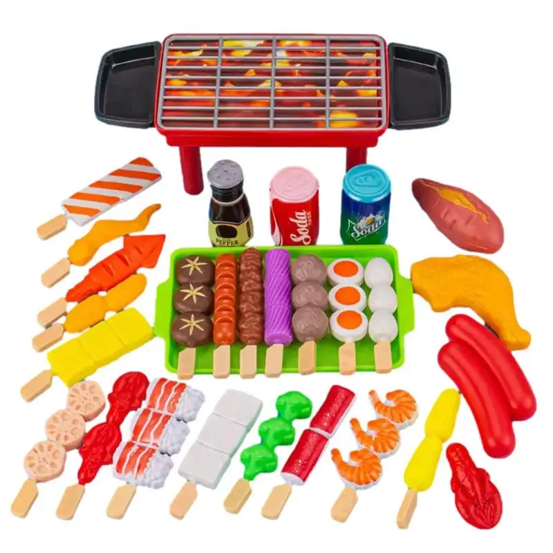 BBQ Grill Toy For Pretend Play Barbecue Grill Toy Set Pretend Play Cooking Playset Interactive Toys Camping Toy Birthday Gifts