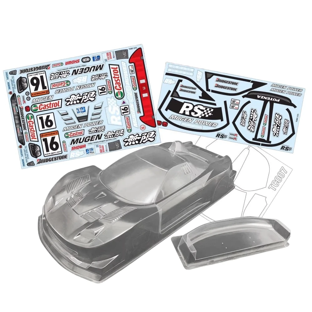 Lexan Body 1/10 NSX GT500 с задним спойлером подходит для Tamiya TT01 TT02 XV01 XV02 Drift Chassis 257-260 мм Wheelbase