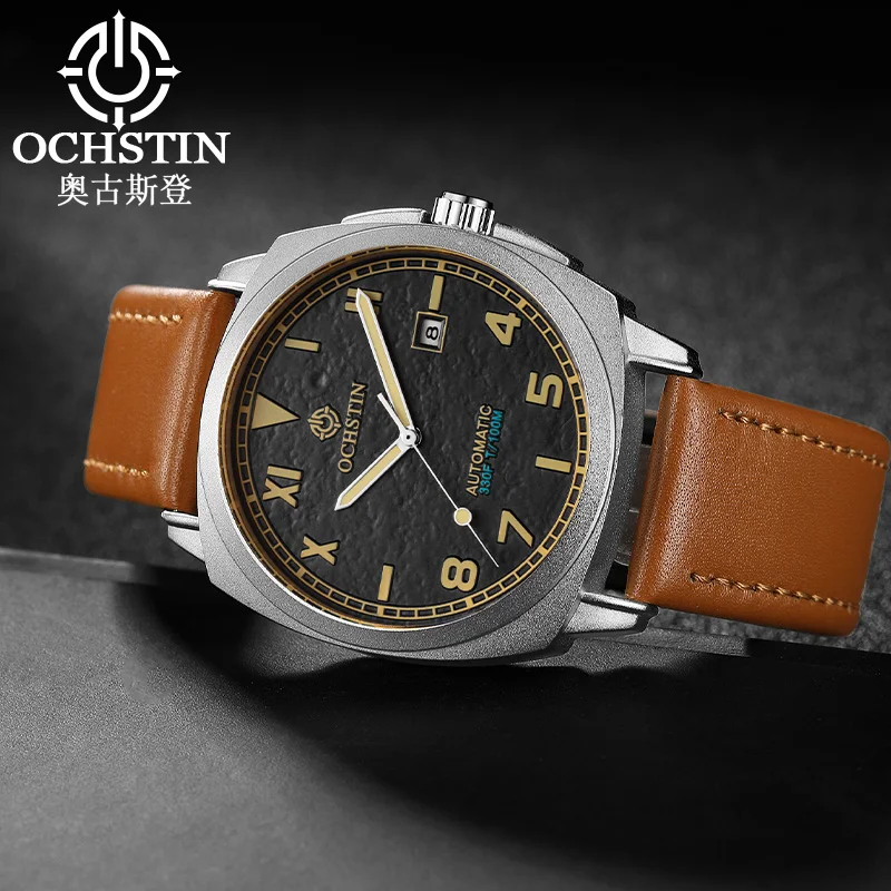 Фото Часы серии OCHSTIN Master, Лидер продаж, мужские часы с автоматическим механическим механизмом, мужские водонепроницаемые наручные часы с ремешком из натуральной кожи №4