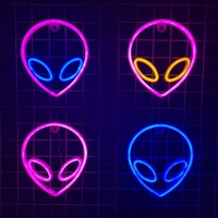 led alien neon sign lights for bedroom wall battery usb night lamp atmosphere birthday gifts home christmas party room decor