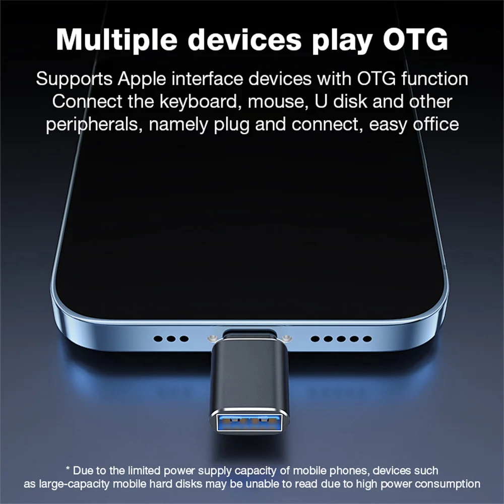 USB3.0 OTG Adapter For IPhone 14 13  IPad U Disk Lighting Male To USB 3.0 Adapter For IOS 13 Above Mobile Phone Adapter