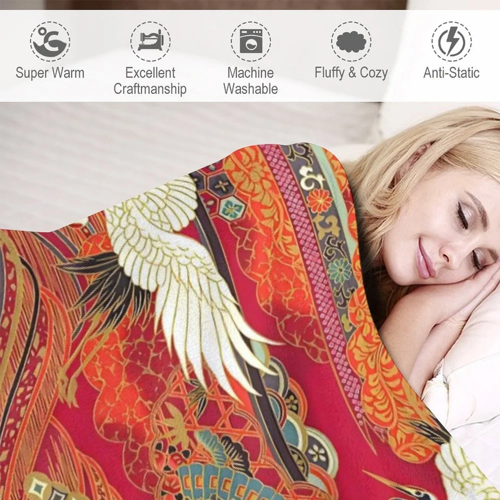 Изготовленное на заказ флисовое одеяло яркого красного цвета с традиционным