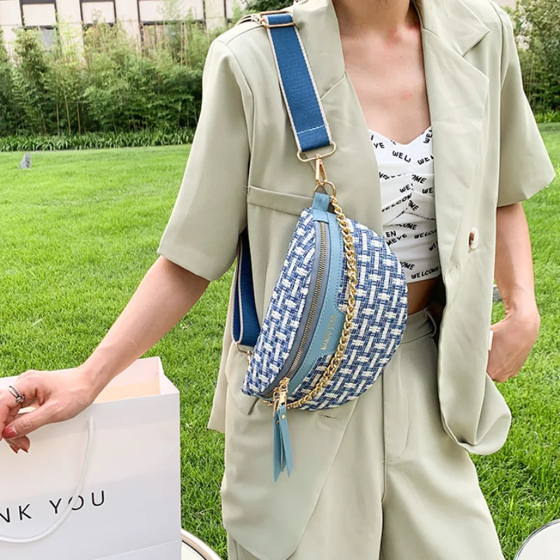 

Вязаные сумки для женщин, плетеные Женские поясные сумки, женская брендовая сумка на широком ремешке, женская сумка 2023