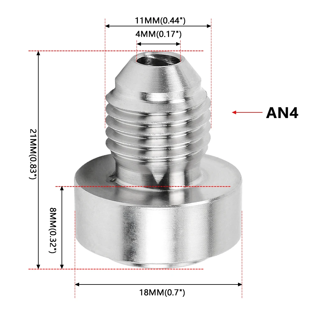 

AN3 AN4 AN6 AN8 AN10 AN12 Прямой штекерный фитинг из нержавеющей стали, адаптер для сварной пробки, фитинг для нитрового шланга HR069
