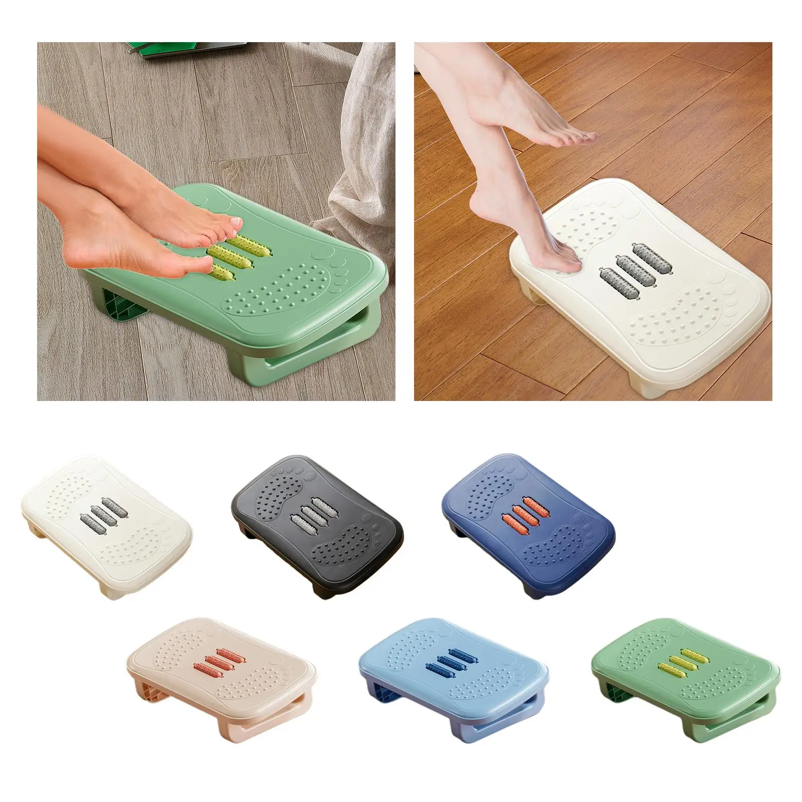 Подставка для ног под столом с массажными роликами офиса и путешествий