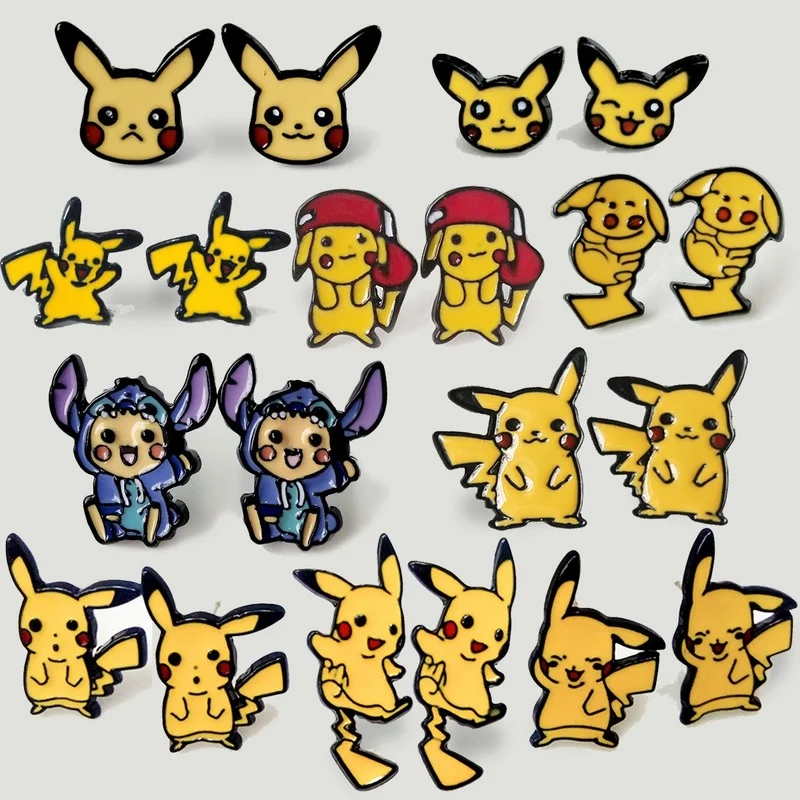 

Cute Pikachu Cartoon Earrings 2022 Trend Funny Earrings for Women Stud Earrings Statement Earring Ear Piercing Jewelry Gifts