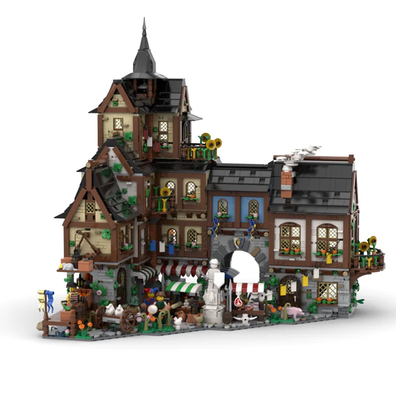 

MOC-134085 Building Blocks Middle Ages Town Center Architecture Castle Assembly Toy Gift