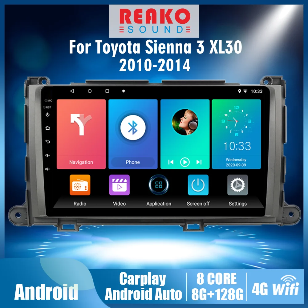 

Android 4G Carplay Car Radio 2 Din For Toyota Sienna 3 XL30 2010-2014 Car Multimedia GPS Navigation WIFI FM Head Unit Player