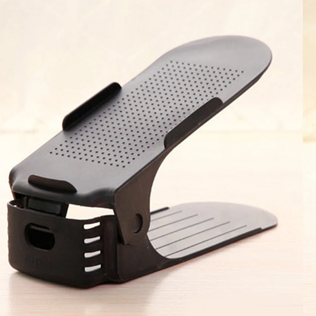 

10pcs Adjustable Double Layer Shoes Storage Rack Plastic Space Saving Living Room Shoes Organizer Stand Holder
