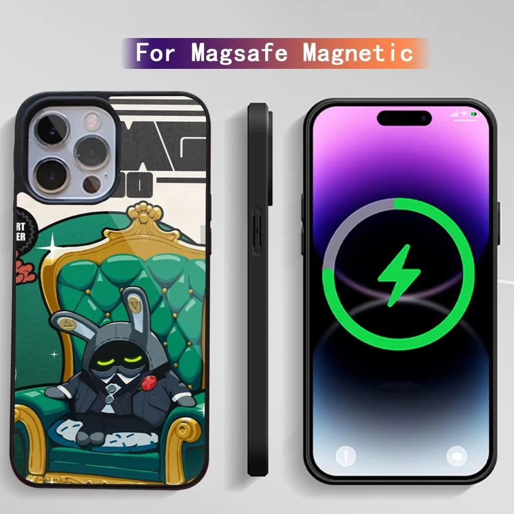 Чехол для телефона Bangboo Zenless Zone Zero Game iPhone 15 14 13 12 11 Plus Pro Max Magsafe с магнитной