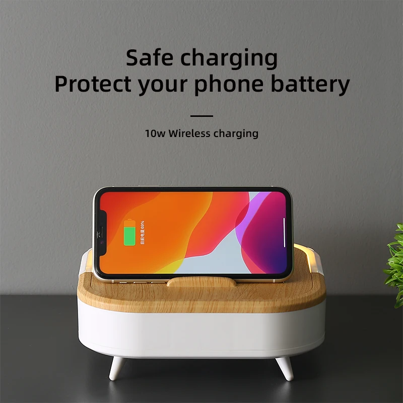 18W Bluetooth Speaker LED Lamp Night Light 15W Wireless Fast Charger Phone Holder for iPhone 13 13Pro 12 X XR 11 Smart Light