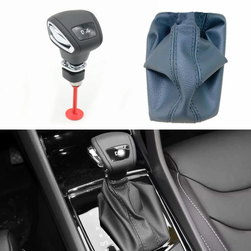 

Car DSG Gear Shift Knob Lever Stick Boot Black Leather For Skoda Kodiaq Karoq Octavia A7 Superb Yeti