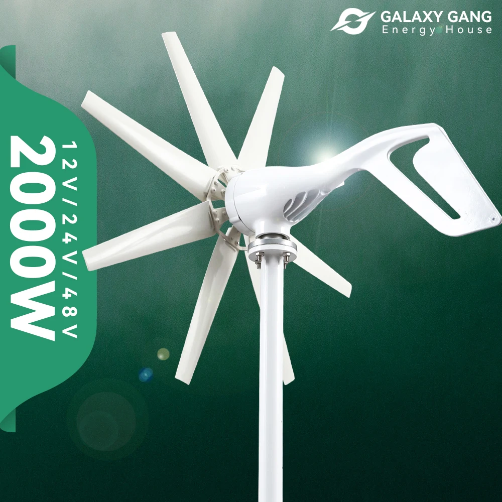 

Galaxy Gang Wind Turbine Generator Power 2000w 2kw 12v 24v 48v Off Grid System Hybrid Charge Controller EU Warehouse Duty Free
