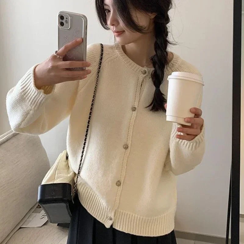 

Ladies Sweaters Cardigan Purple Knitted Top for Women Round O Neck Y2k Vintage Cheap and Free Shipping Offers Fashion 2023 Trend