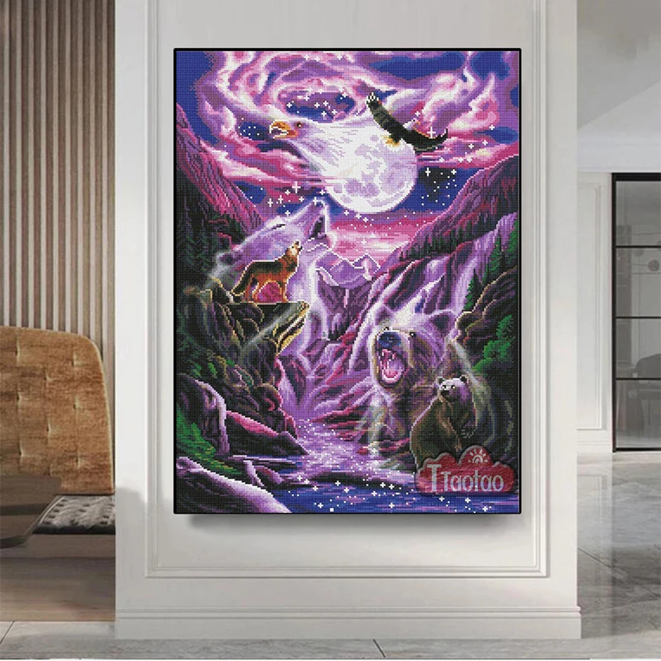 5D животные пейзаж алмаз своими руками полная квадратная Круглая Мозаика