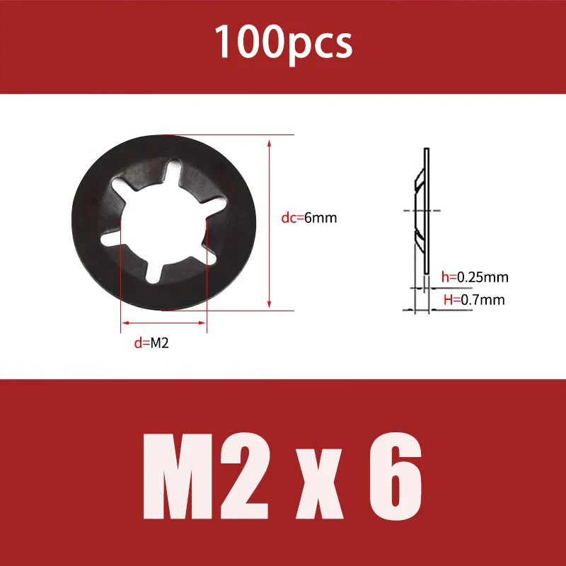 

Самоблокирующиеся стопорные кольца M2 M2.5 M3 M4 M5 M6 M8 M10 M12 из стали 65 марганец