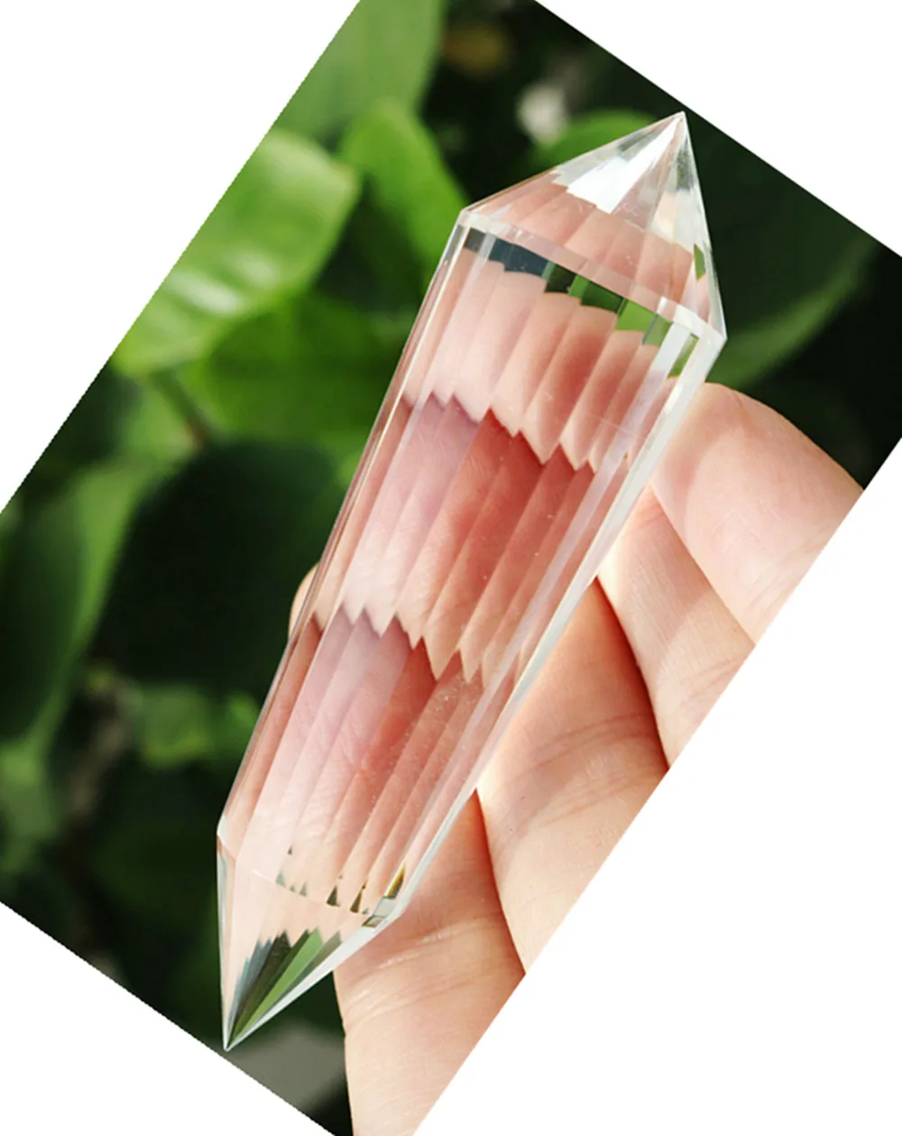 24-сторонняя натуральная прозрачная кварцевая кристаллическая палочка с двойным