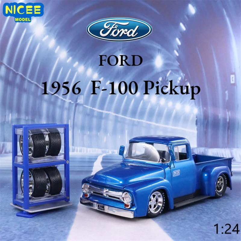 

1:24 1956 Ford F-100 Pickup Modified Classic Car Simulation Diecast Car Metal Model Car Toys For Kids Gift Collection J107