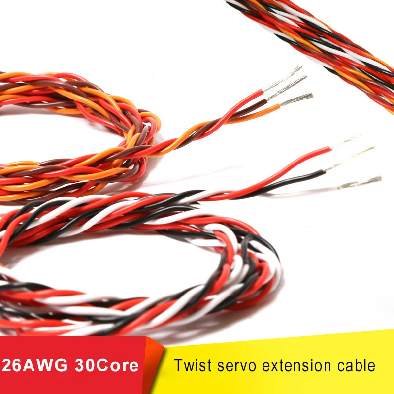 50 м 164 футов 26awg 30-жильный 3-ходовой поворотный Удлинительный кабель с сервоприводом JR Futaba, витой провод для радиоуправляемой модели