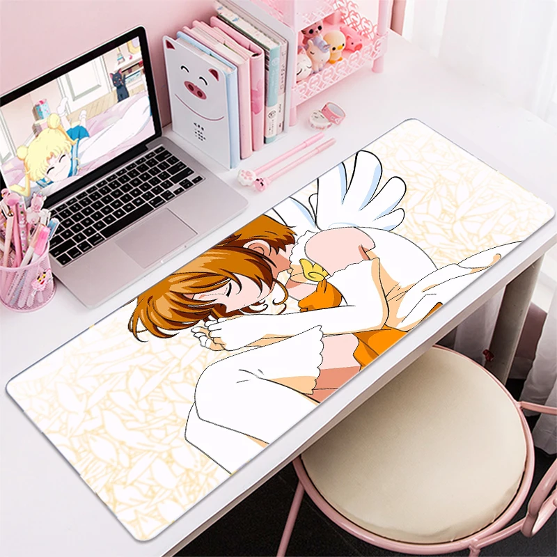 

Anime mouse pad Cardcaptor Sakura Gamer Mousepad cute Desk Mat washable Large Gaming Mouse mat Locking Edge keyboard desk pads