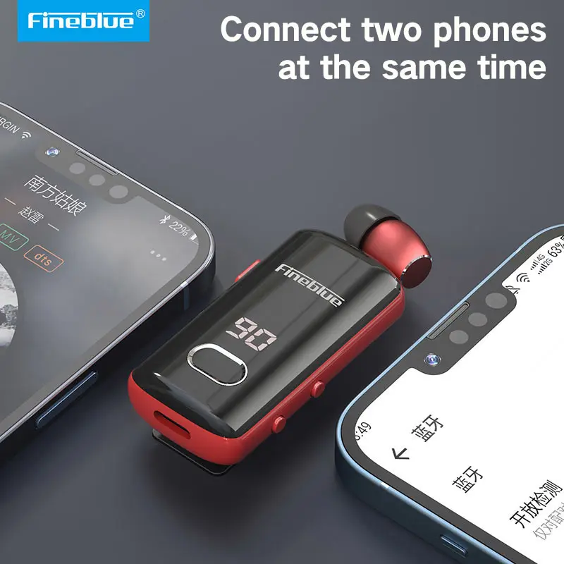 Фото Fineblue F580 Bluetooth V5.3 Беспроводные наушники Выдвижная портативная гарнитура Напоминание о вызове Вибрация Спортивные наушники для бега K55 F520 №3