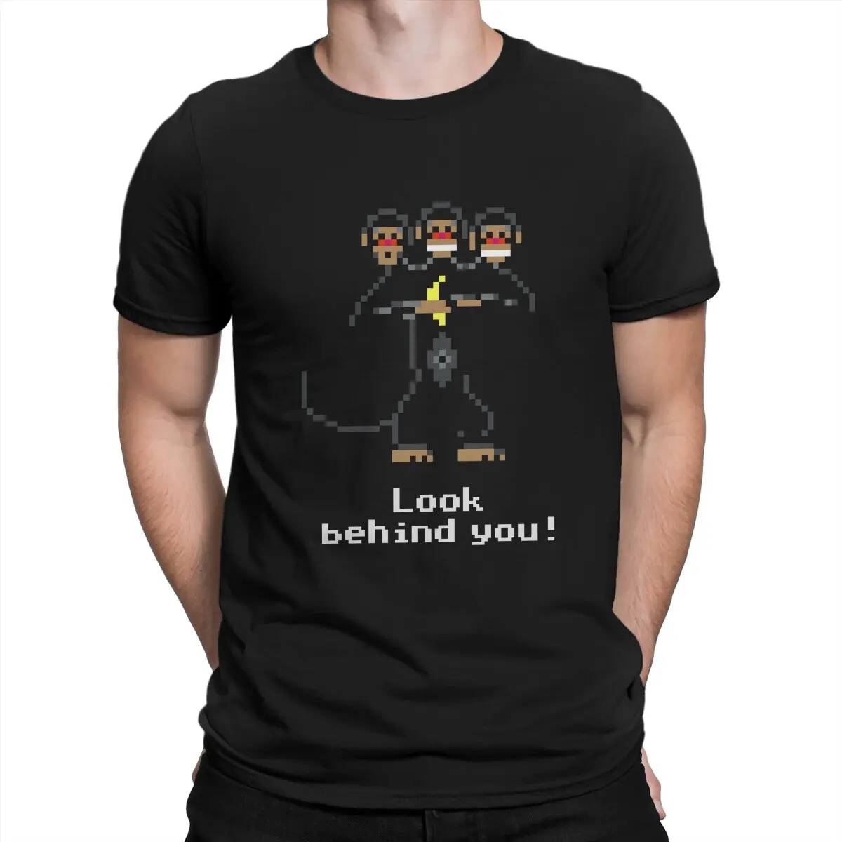 

Трехсторонняя стильная футболка из полиэстера с изображением обезьянки, игровой LeChuck Elaine Guybrush, удобная футболка в новом дизайне, Подарочная одежда