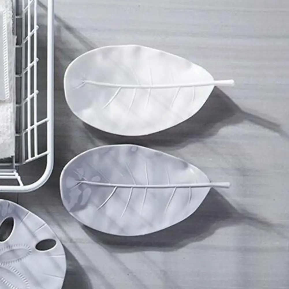 

Soap Plate Leaf Shape Soild Color Easy Clean Easy Clean Soap Drain Plate Soap Dish for Shower