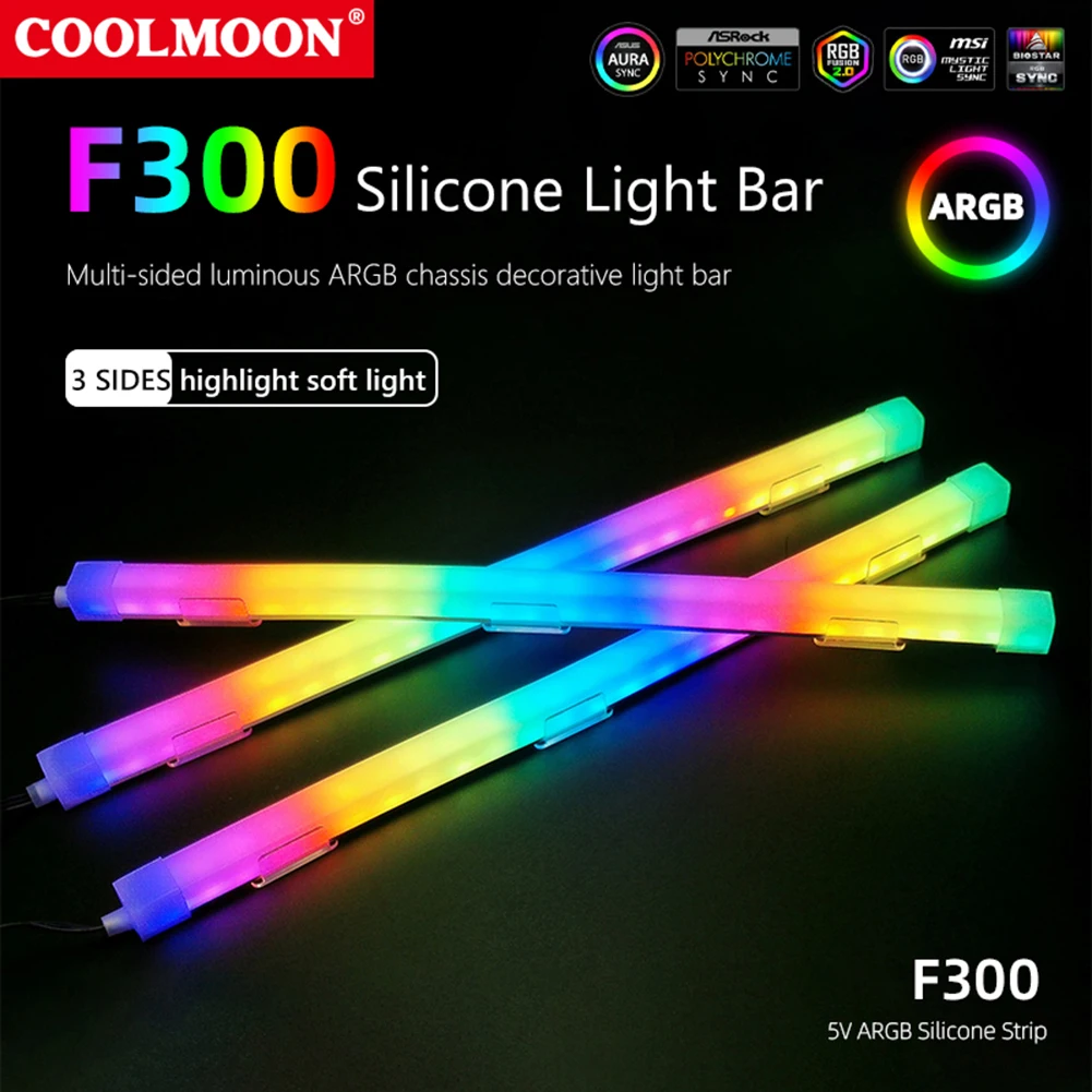 

5V 3Pin 4Pin Flexible Light Bar ARGB AURA SYNC 26LED PC Case Light Strip Silicone Motherboard Light Bar Computer Accessories