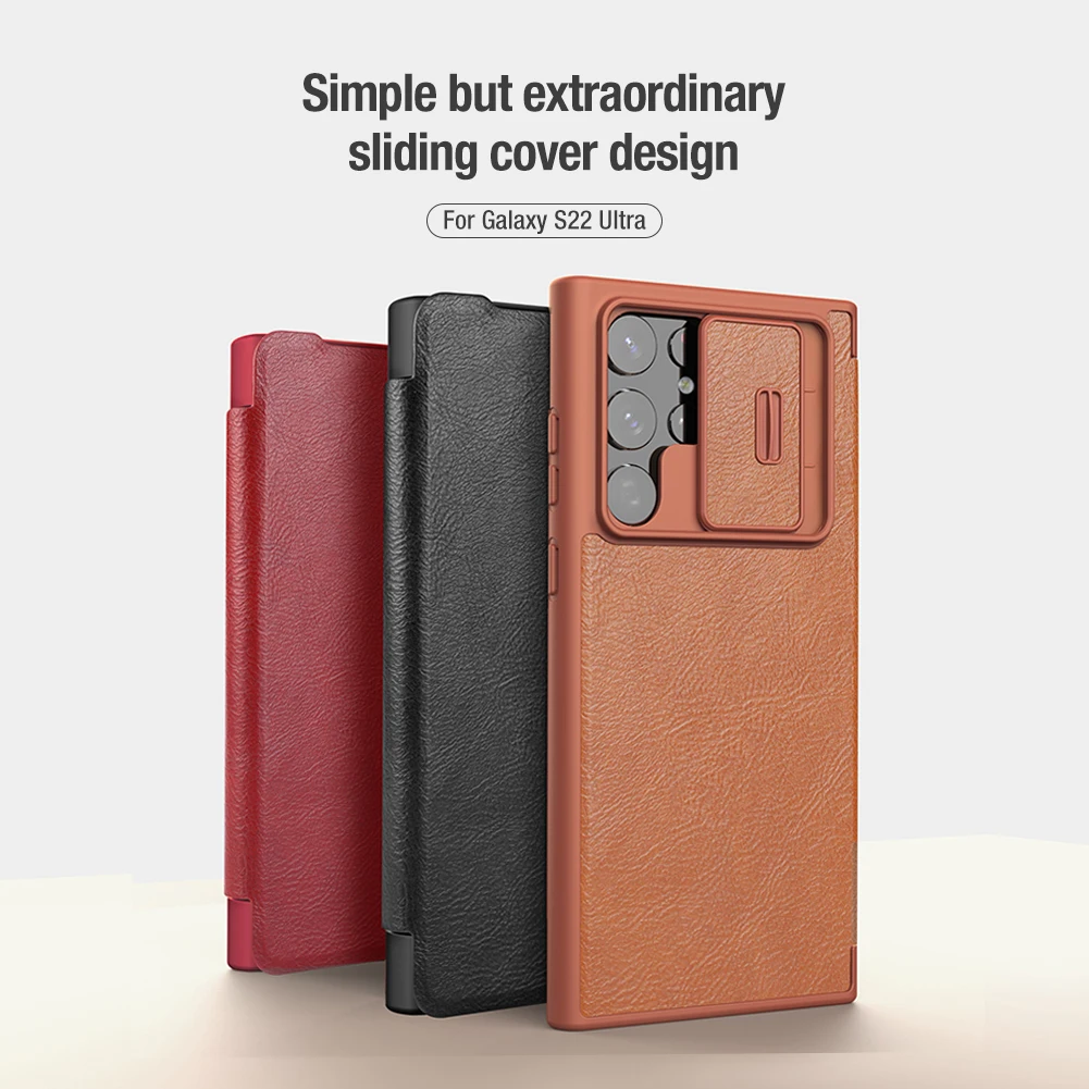 

Nilkin is suitable for Samsung s22 s22Ultra business leather case flip cover s22+ high-end all-inclusive protective case