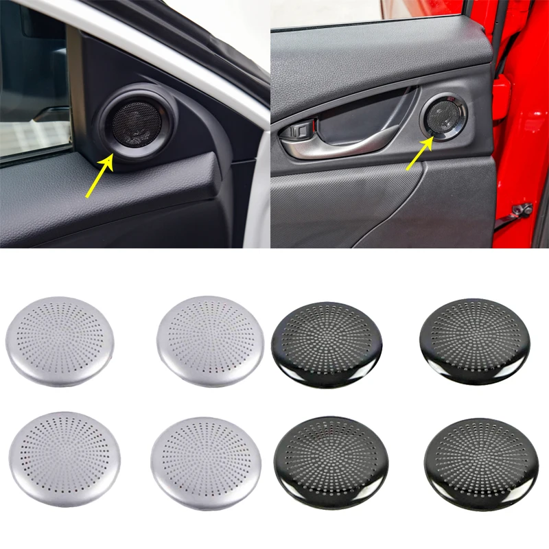 

Для Honda Civic Hatchback 2020 дюйма, 2021 дюйма, внешний динамик, стереозвуковое кольцо, Обложка, звуковая рамка, декоративная отделка