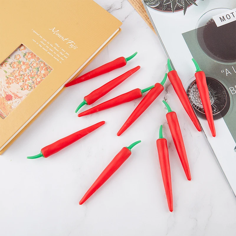 

4 pcs/lot Erasable Pen Special Rubber Pepper Shape Eraser Erasable Gel Pen