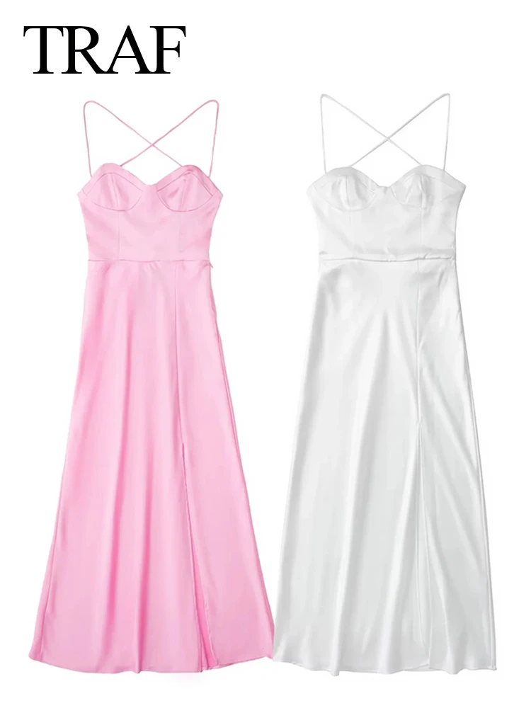 

Женское облегающее платье на бретелях, с перекрестными бретелями