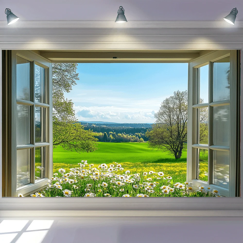 

Весенний гобелен с видом на окно