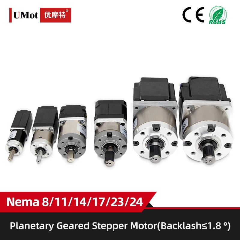 

Nema 8 11 14 17 Micro Hybrid High Precision Planetary Reducer Geared Stepper Motors With Gearbox Reducer Ratio 27/51/71/100/139