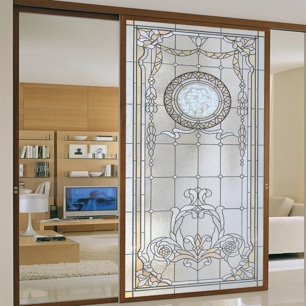 Матовая пленка для окон в европейском стиле не клеящаяся статическая