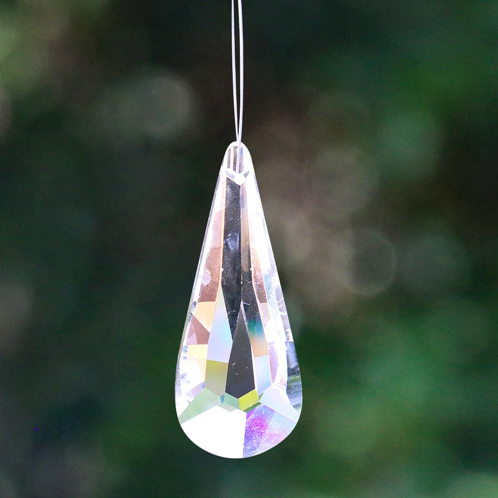 

Muy Bien Transparent Crystal Faceted Pendant Prism Sun Catcher Chandelier Craft Lighting Accessories Home Wedding Decorations