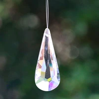 muy bien transparent crystal faceted pendant prism sun catcher chandelier craft lighting accessories home wedding decorations