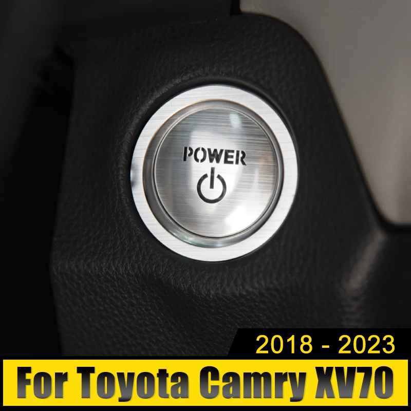 

For Toyota Camry 70 XV70 2018-2020 2021 2022 2023 Car Engine One-Click Start Stop Button Ring Covers Circle Case Trims Stickers