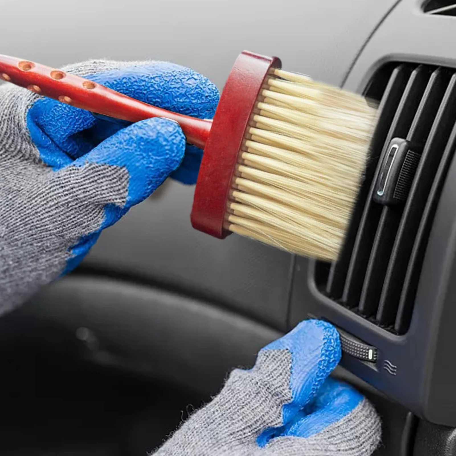 

Car Vent Cleaner Brush Auto AC Vent Detailing Brush With Wooden Handle Soft Bristle Detailing Cleaning Duster For Car Air Outlet